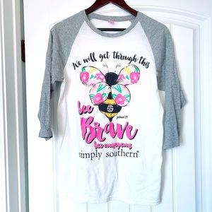 Simply Southern Baseball Tee Bee Kind Size Small